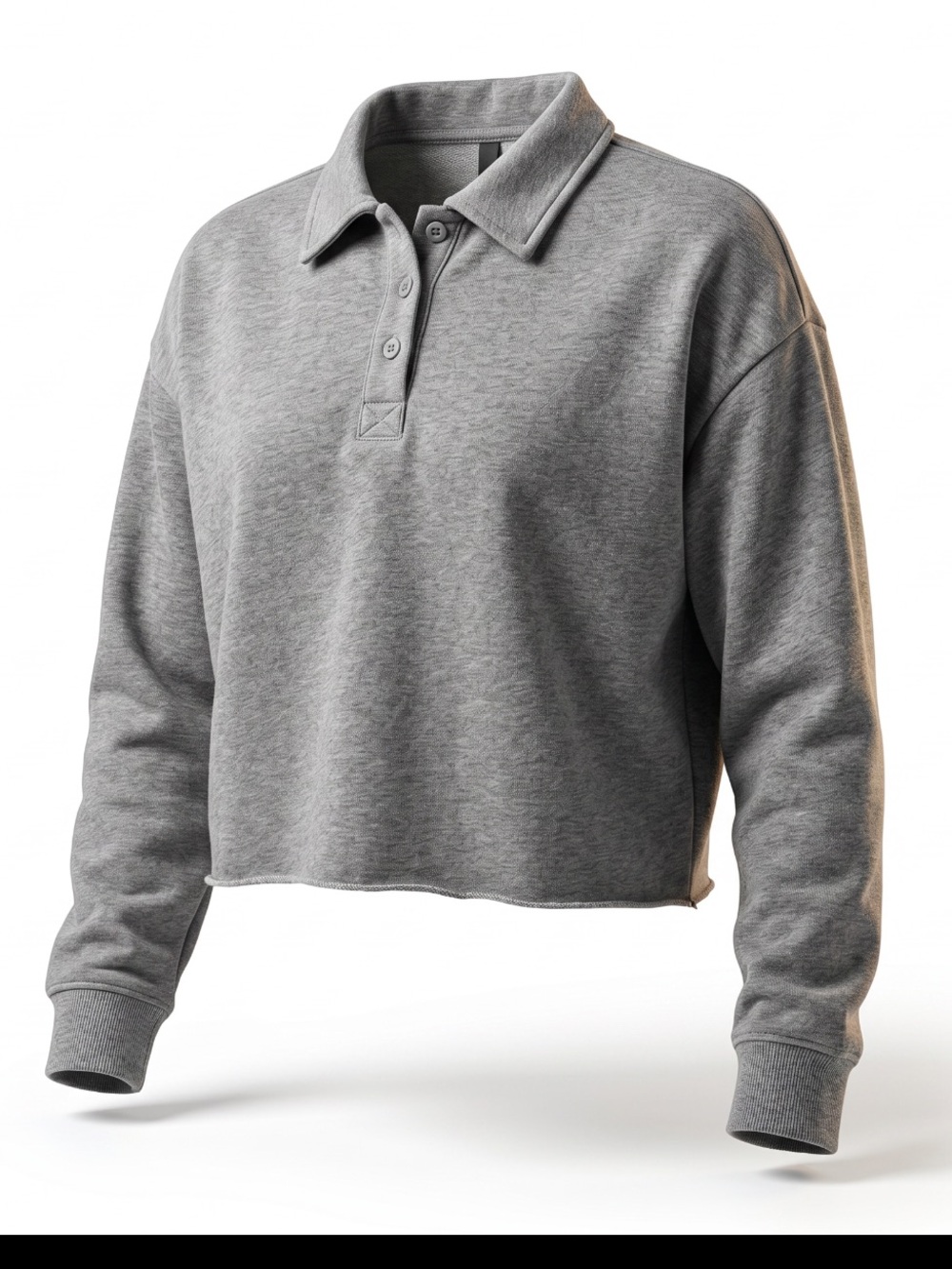 Women’s Gray Cropped Polo by Design Lab